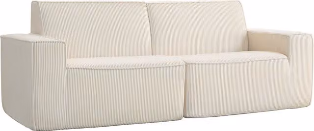 Divano 3 posti moderno HOMCOM in velluto a coste beige, larghezza: 230 cm