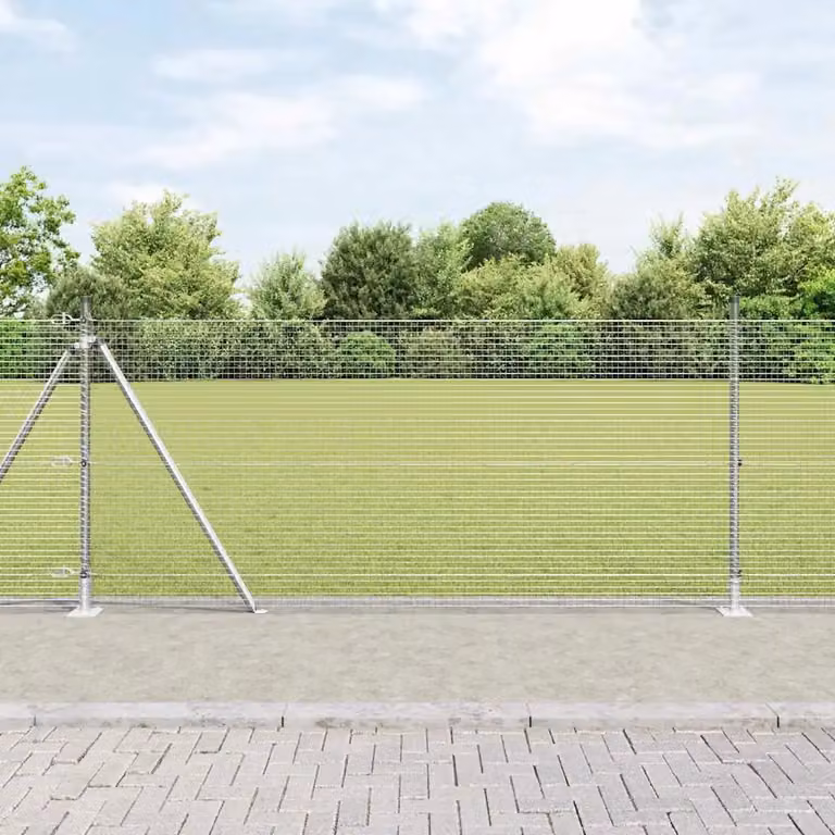 Palo della recinzione rotondo in acciaio argento vidaXL 50 x 0,8 m