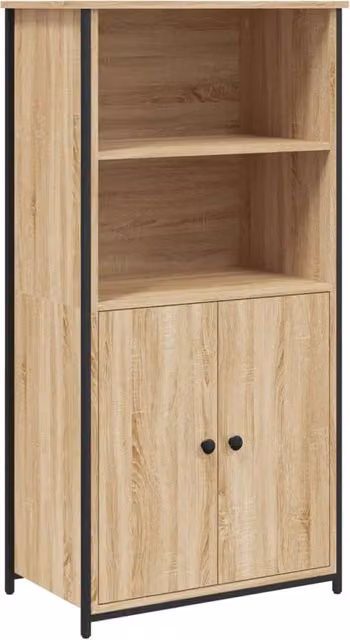 Buffet credenza moderna in legno ingegnerizzato rovere Sonoma marrone H 62 x L 121,5 x P 36 cm