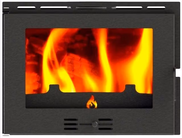 Inserto per Camino a Legna F.lli Lerda L-90 Fire da 18 kW in Acciaio Nero