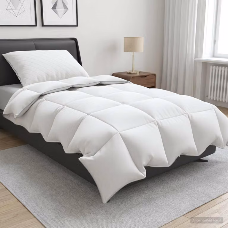 Set di 2 piumoni vidaXL FULDA in piume d'oca e piumino, bianchi, L x P: 155 x 200 cm