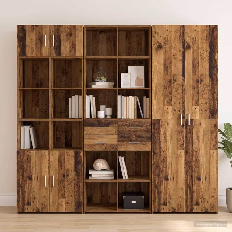 Libreria moderna vidaXL in legno color marrone L/P/H: 30 x 42.4 x 185.2 cm
