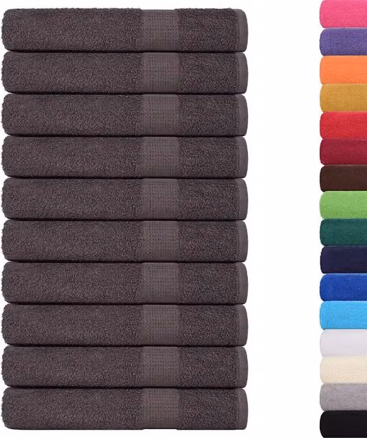 Set di 25 asciugamani per sauna vidaXL in cotone spugna, colore antracite, L 80 cm x P 200 cm, 360 g/m²