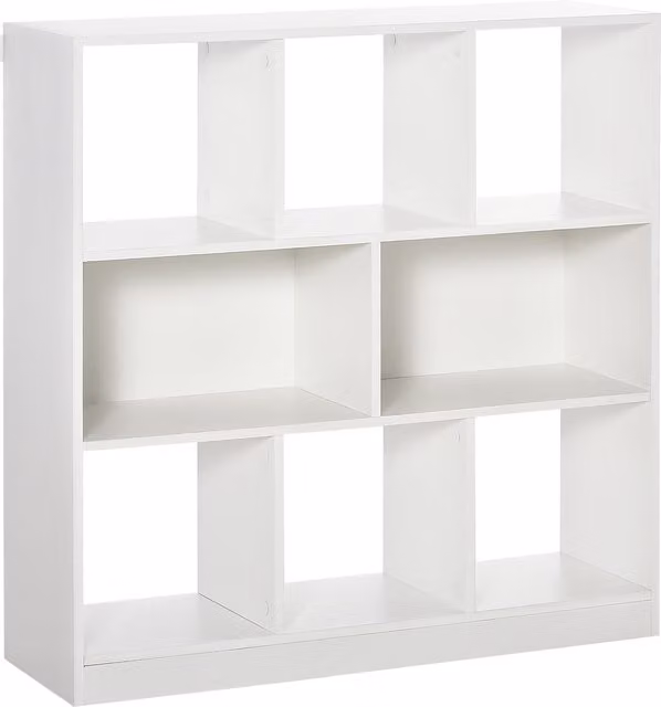 Libreria portaoggetti mobile HOMCOM con 8 ripiani in MDF, colore bianco, L 97.5 cm x P 30 cm x H 100 cm