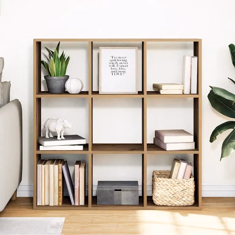 Libreria Divisorio vidaXL in MDF Rovere, Design Moderno e Geometrico, L: 102 cm, P: 29 cm, H: 103,5 cm