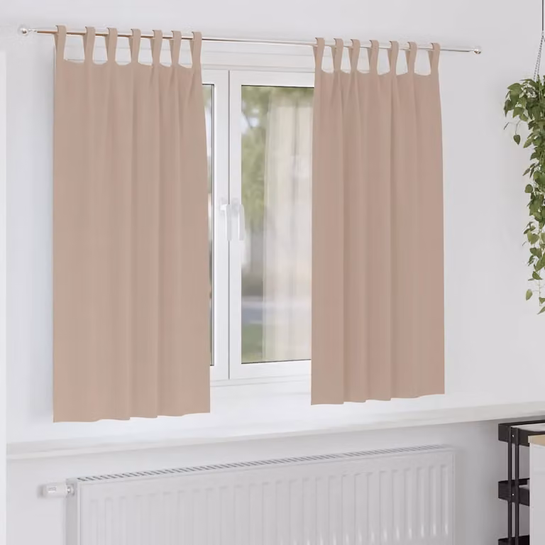 Set di 2 tende blackout vidaXL con anelli in poliestere, colore tortora, L: 140 cm x H: 175 cm