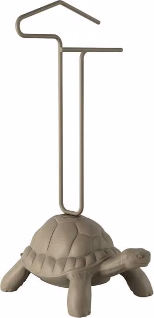 Supporto porta oggetti Qeeboo Turtle Carry in metallo e plastica, grigio e beige, H: 110 cm x L: 43 cm x P: 43 cm