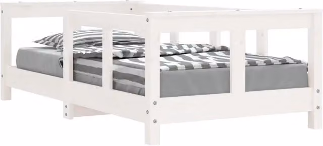 Giroletto per bambini in legno massello di pino bianco laccato L: 70 cm, P: 140 cm