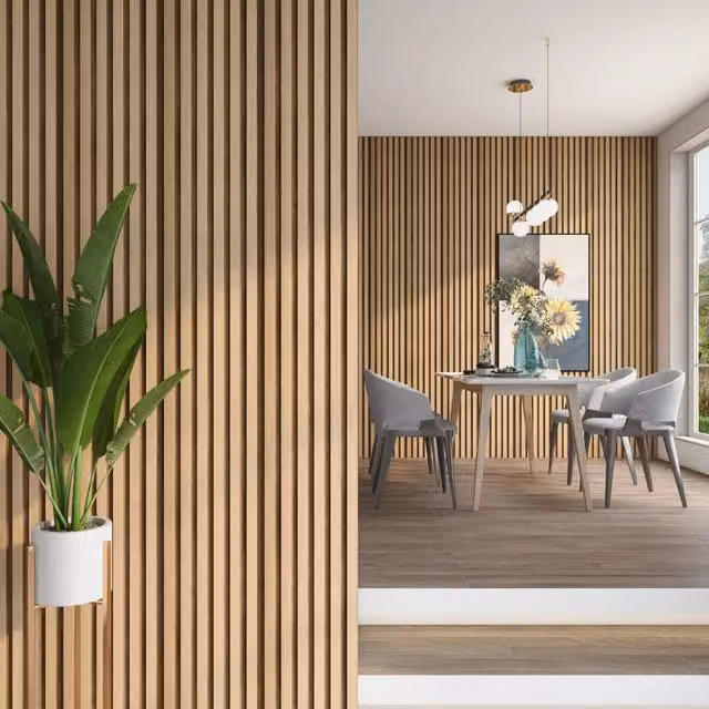 Set Borger di 10 Pannelli Murali 3D NEU.HOLZ con Effetto Rovere Chiaro in Polistirene, Colore Beige e Marrone