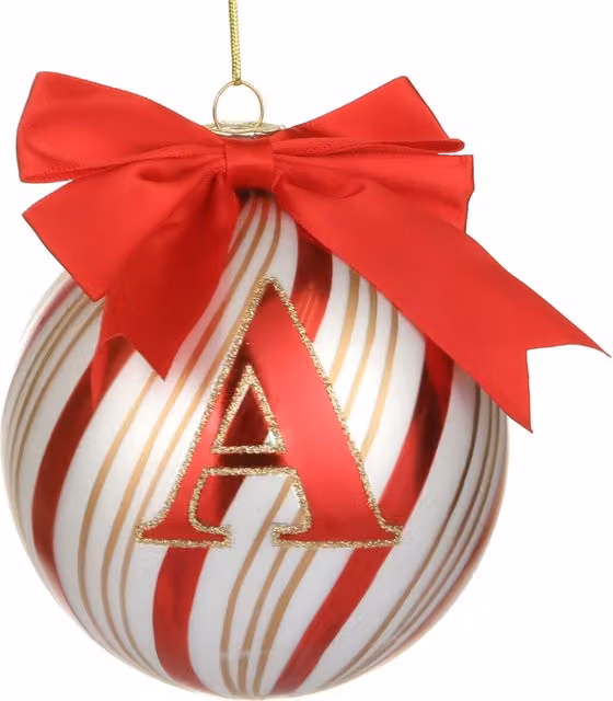 Pallina di Natale Circus Kasanova in vetro rosso con lettera A, diametro 10 cm