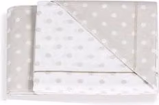 Set di lenzuola per culla Italbaby Next2Me Forever a pois, 3 pezzi, tortora e beige