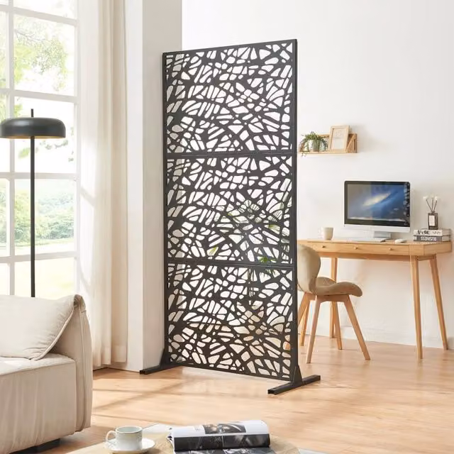 Pannello Divisorio Poskind casa.pro in Acciaio Traforato Nero L: 200 cm, H: 100 cm