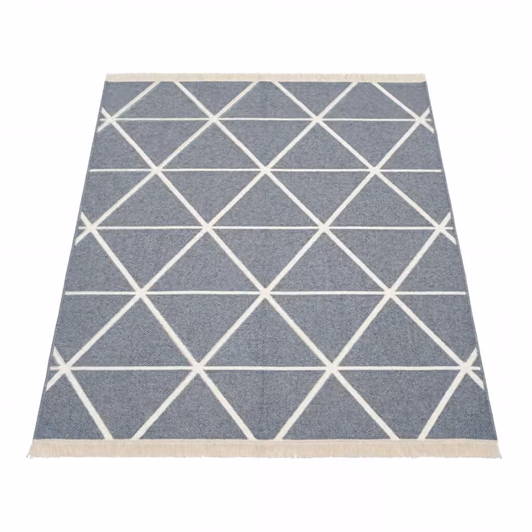 Tappeto Skyla reversibile in cotone grigio e giallo con motivo geometrico scandinavo L: 160 cm, P: 220 cm