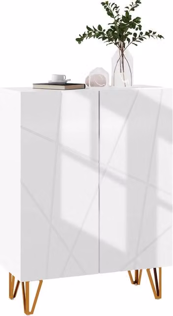 Scarpiera XYLO a 2 Ante Bianco Laccato Lucido con Ante Soft Close L/P/H: 72 x 31.5 x 95 cm
