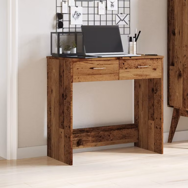 Scrivania moderna vidaXL con cassettiera in MDF laminato marrone L: 80 cm, P: 40 cm, H: 75 cm