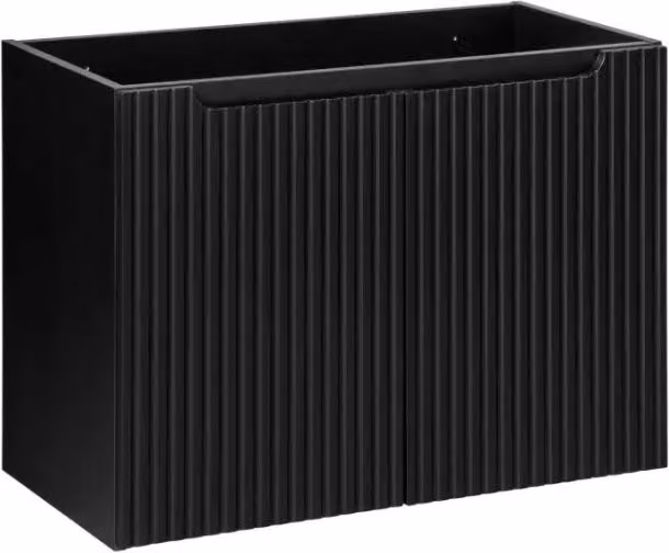 Mobile sottolavabo per bagno Meublorama VANO con 2 ante, nero opaco, da appendere - L: 80 cm, P: 39 cm, H: 57 cm
