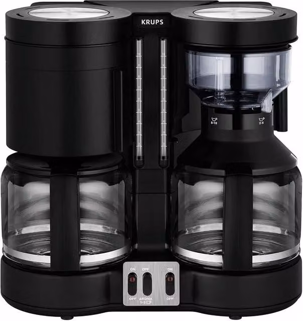 Krups Duothek Plus KM850811 Macchina da caffè a filtro con doppio sistema di infusione, 1 L, 2200 W, Nero