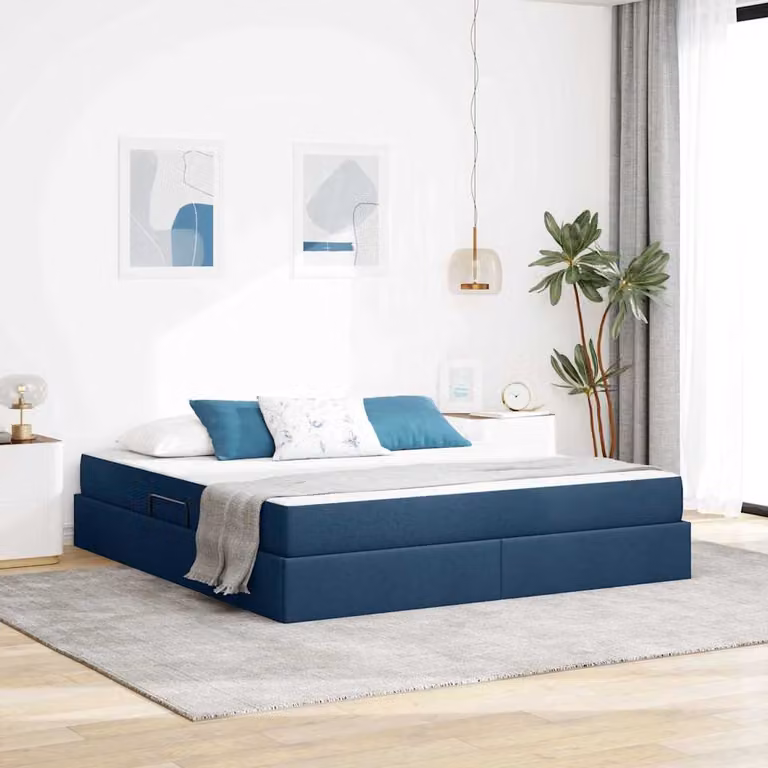 Letto con contenitore e materasso vidaXL Blu, L/P/H: 180 x 200 x 280 cm