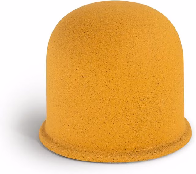 Pouf Gufram Puffo giallo in tessuto design cilindrico L: 52.5 cm, P: 46 cm, H: 46 cm