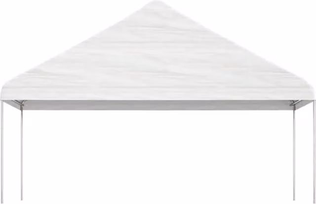 Gazebo vidaXL con tetto bianco in polietilene e acciaio zincato L: 5,88 m, P: 2,23 m, H: 3,75 m