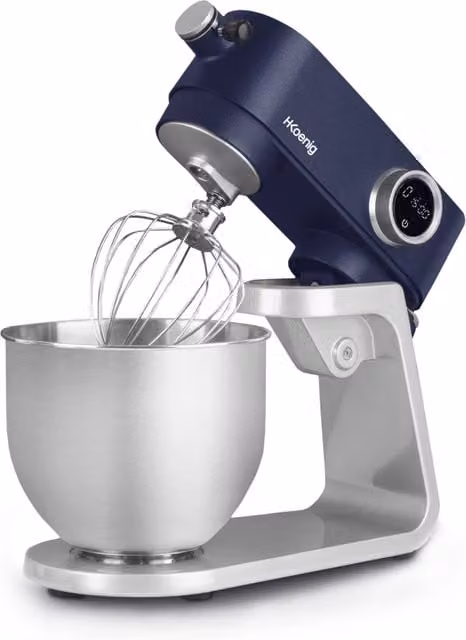 Impastatrice professionale HKoenig KM126 in argento e blu con display digitale e timer in acciaio inossidabile