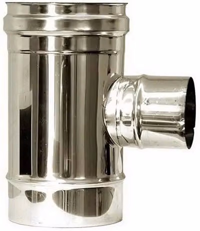Raccordo a T ridotto per canna fumaria Mbm in acciaio inox colore argento DN 350