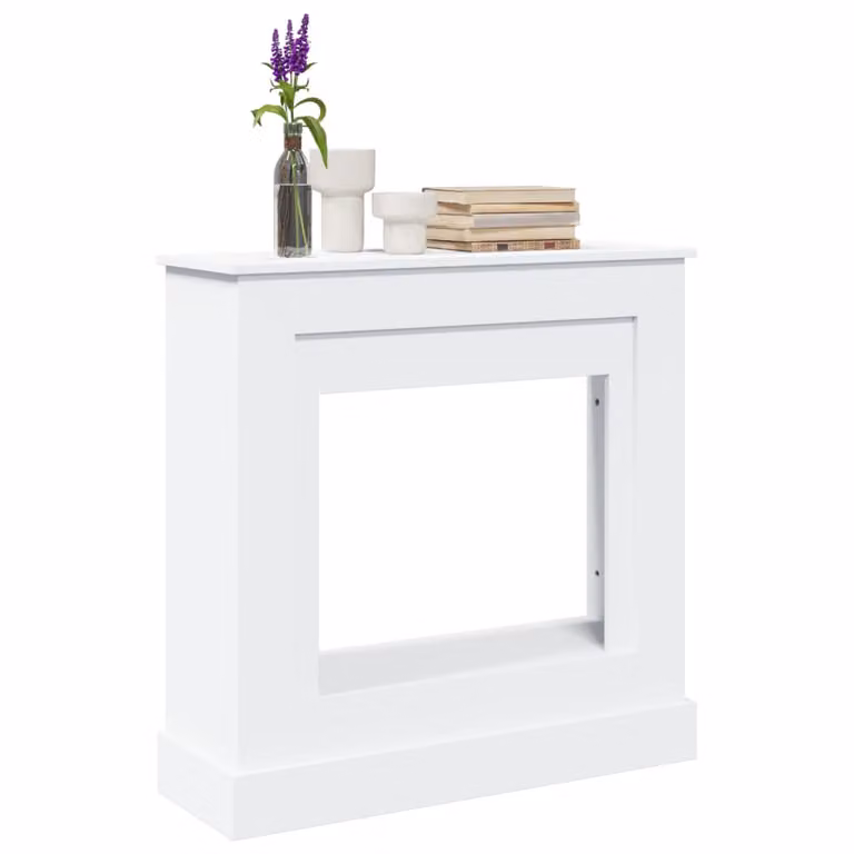 Cornice per Camino vidaXL Bianca in Truciolato, L 90 cm x P 30 cm x H 90 cm