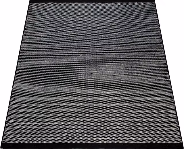 Tappeto Karma in lana e cotone nero L: 230 cm, P: 160 cm