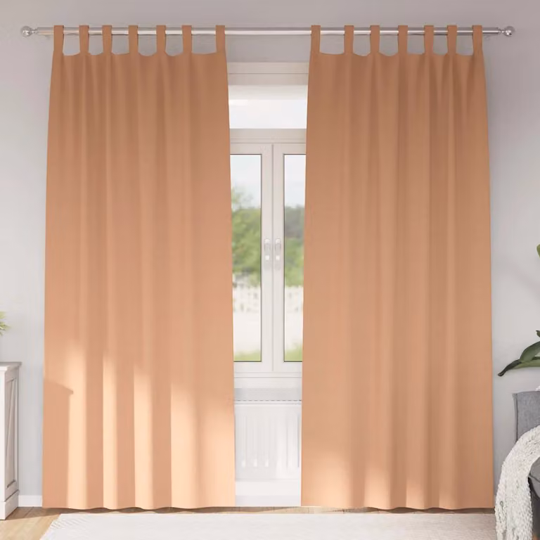 Set di 2 tende blackout vidaXL con anelli, colore marrone, H: 225 cm x L: 140 cm