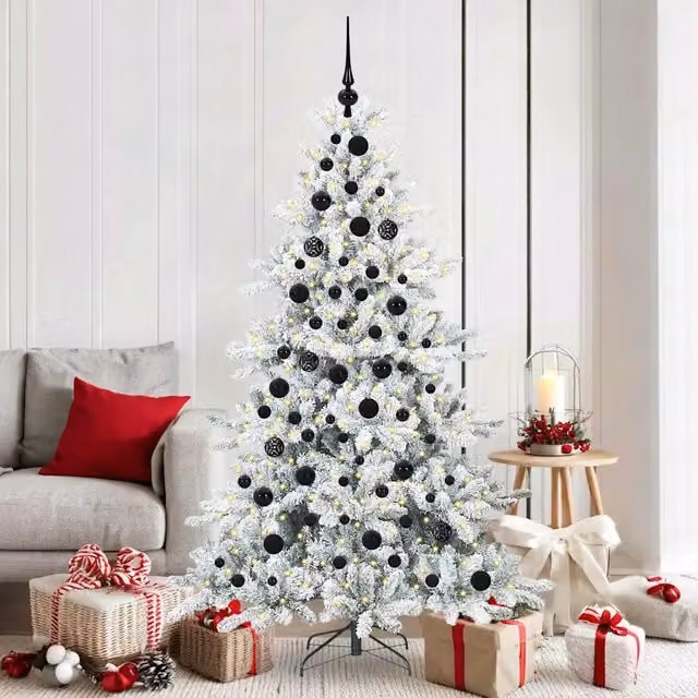 Albero di Natale artificiale moderno vidaXL bianco con rami pieghevoli Altezza: 180 cm
