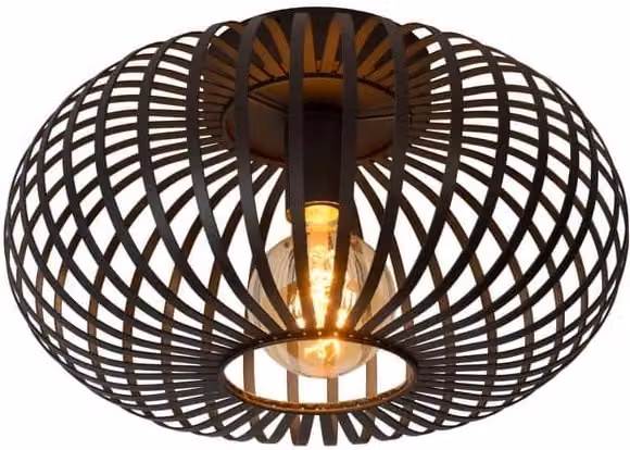 Plafoniera Lucide Manuela in metallo nera, design moderno, attacco E27, diametro: 40 cm