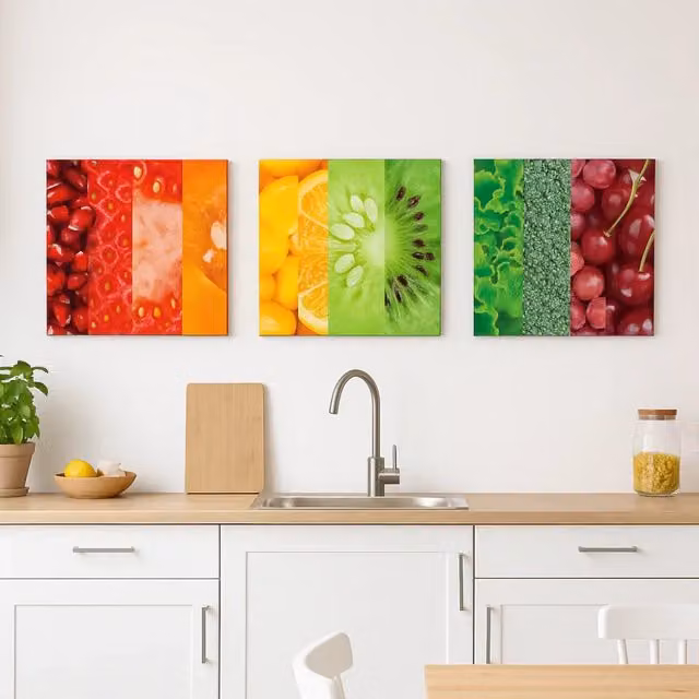 Stampa su vetro da parete Colors design moderno astratto multicolore Duzzle L 60 cm x H 60 cm