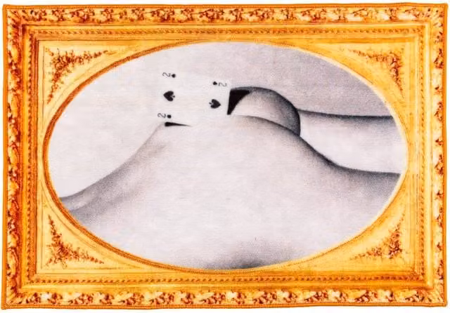 Tappeto Toiletpaper Seletti Mat Two of Spade Bianco con antiscivolo