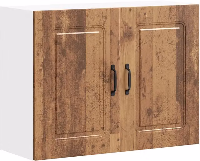 Pensile da cucina salvaspazio HELLOSHOP26 in legno composito marrone con finitura effetto legno anticato L/P/H: 80 x 31 x 60 cm