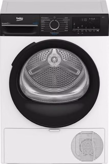 Asciugatrice a pompa di calore Beko BMGT4122SBI con motore Inverter e tecnologia AquaWave, capacità 12 kg, Classe E, colore Bianco, L: 60 cm, P: 60 cm, H: 84 cm