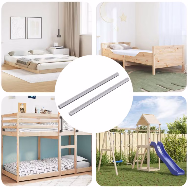 Set di 2 aste filettate galvanizzate vidaXL in acciaio argento, diametro: 6 mm, lunghezza: 120 mm
