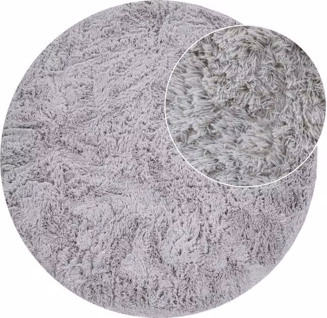 Tappeto rotondo a pelo alto Silvana argento Diametro: 160 cm