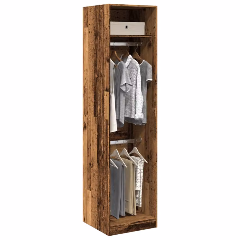 vidaXL Armadio in Legno e MDF Marrone con Ante a Battente e Ripiani L/P/H: 50 x 50 x 200 cm