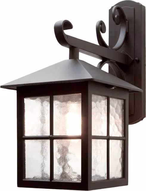 Applique esterna Winchester Elstead nera con vetro trasparente BL19-BLACK