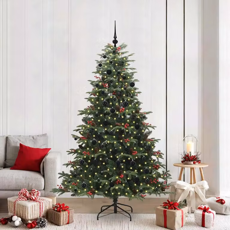 Albero di Natale artificiale vidaXL verde con 300 LED luce bianca calda, Altezza: 210 cm