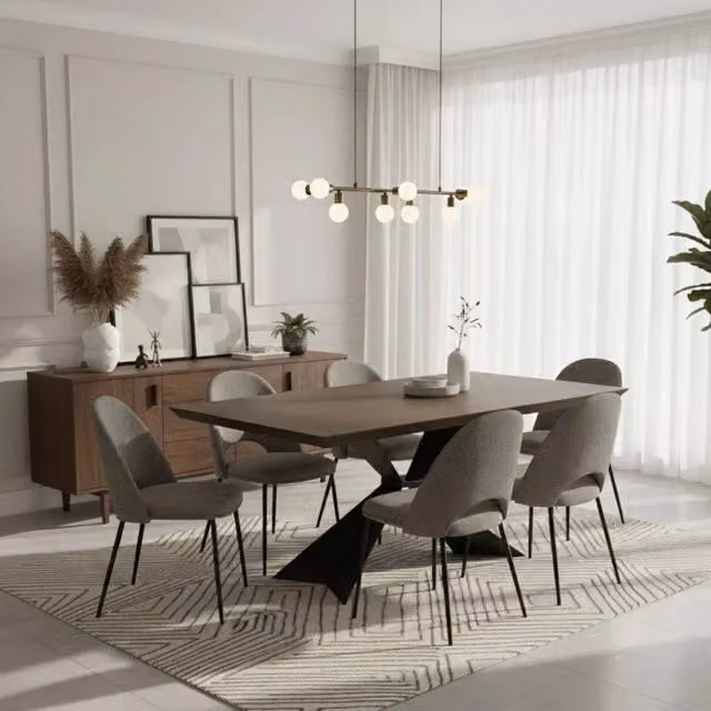 Tavolo da pranzo fisso Taurus in legno impiallacciato rovere termocotto e metallo Duzzle L: 160 cm, P: 90 cm