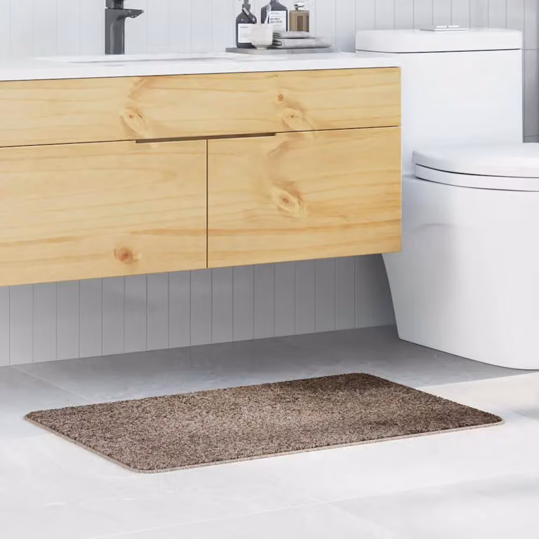 Tappetino da bagno antiscivolo e lavabile vidaXL, Marrone, L: 60 cm, P: 90 cm