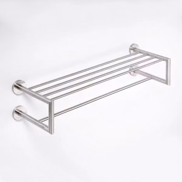Portasciugamani con doppio trapezio NEO Bemeta in acciaio inossidabile argento L: 65 cm, P: 15,5 cm, H: 22,5 cm