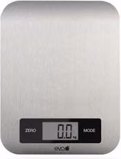 Bilancia da cucina Kaufgut EVA in acciaio inox color argento, portata massima 5 kg
