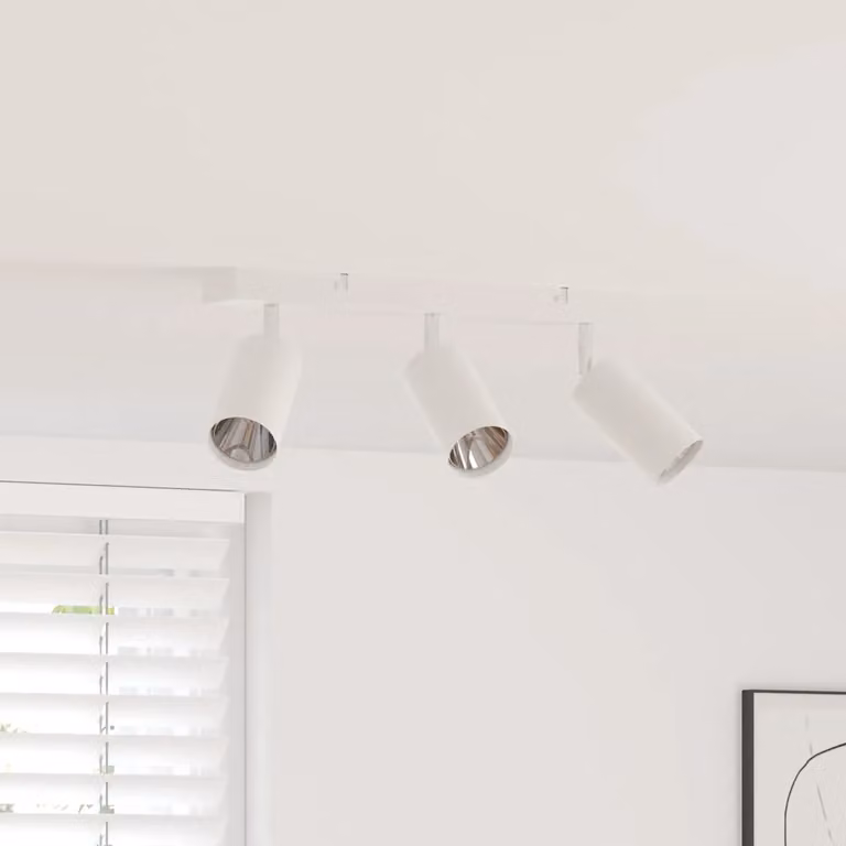 vidaXL Faretto da soffitto regolabile in metallo Bianco L/P/H: 38 x 6 x 16 cm