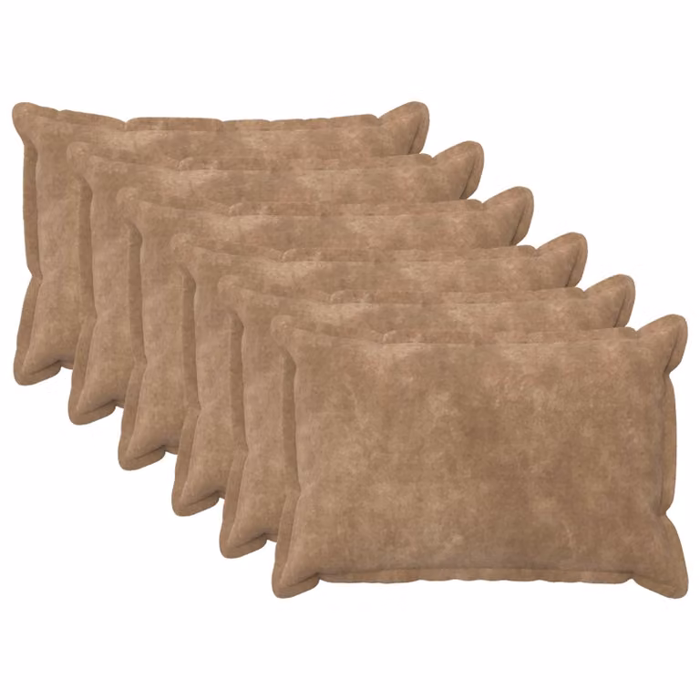 Set di 6 federe vidaXL HOUTEN in microfibra color tortora, L 50 cm x P 30 cm