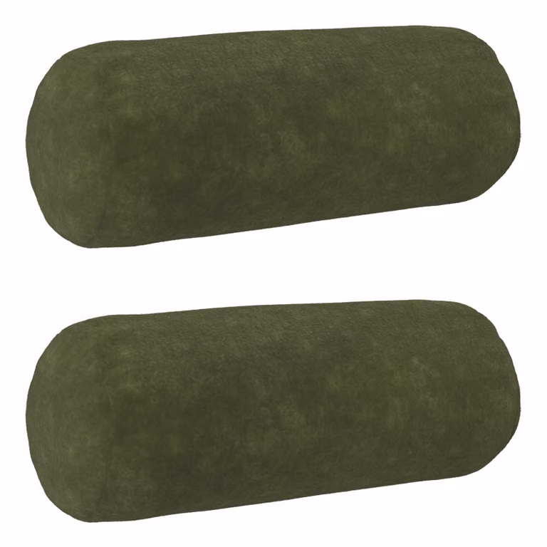 Set di 2 federe vidaXL HEERLEN verdi in microfibra, forma rotonda, Ø 15 x 40 cm
