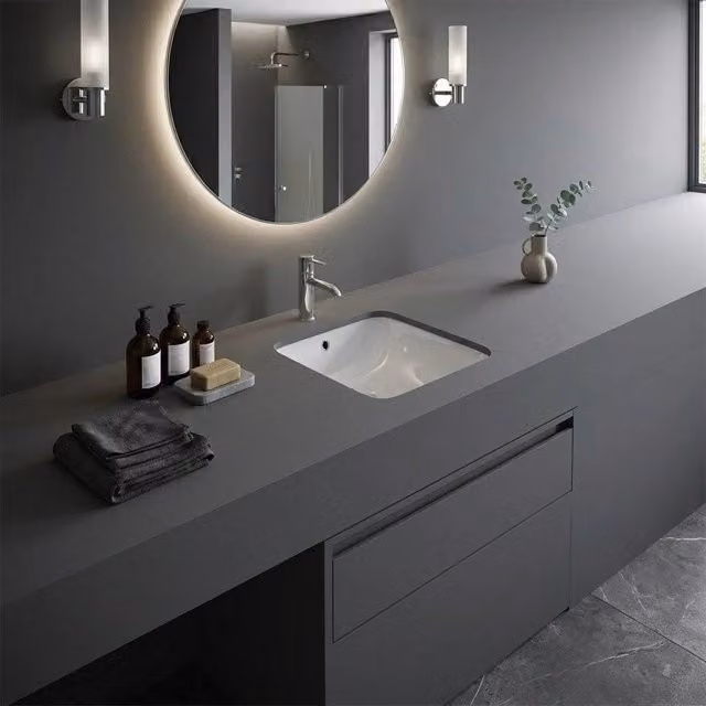 Lavabo sottopiano quadrato in ceramica Rak Ceramics Bianco