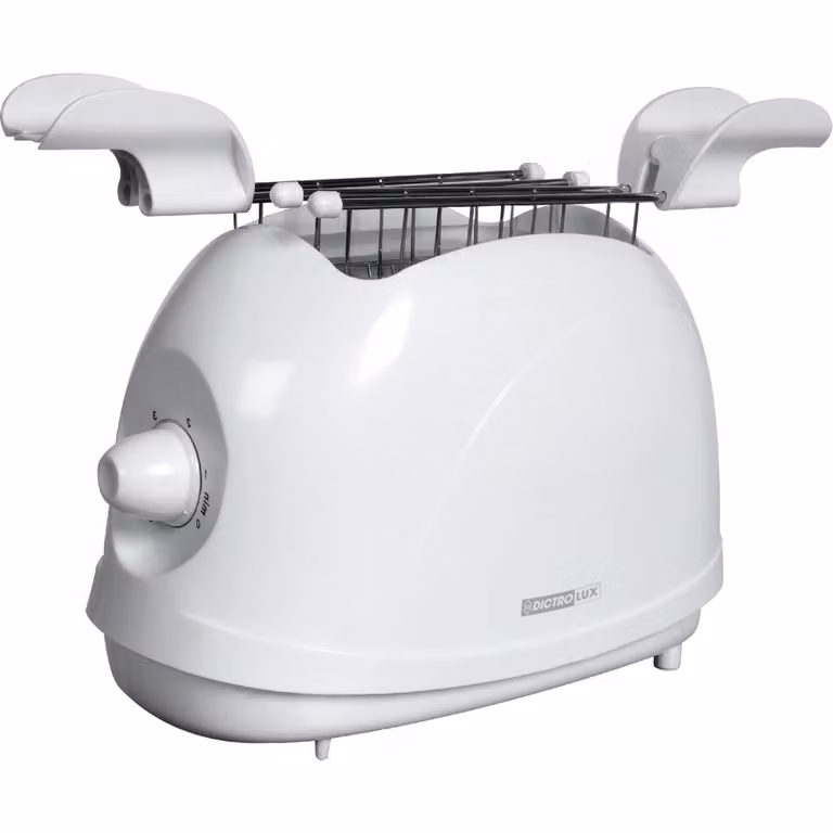 Dictrolux Tostapane Bianco da 700 Watt con Timer e Scomparto per il Cavo