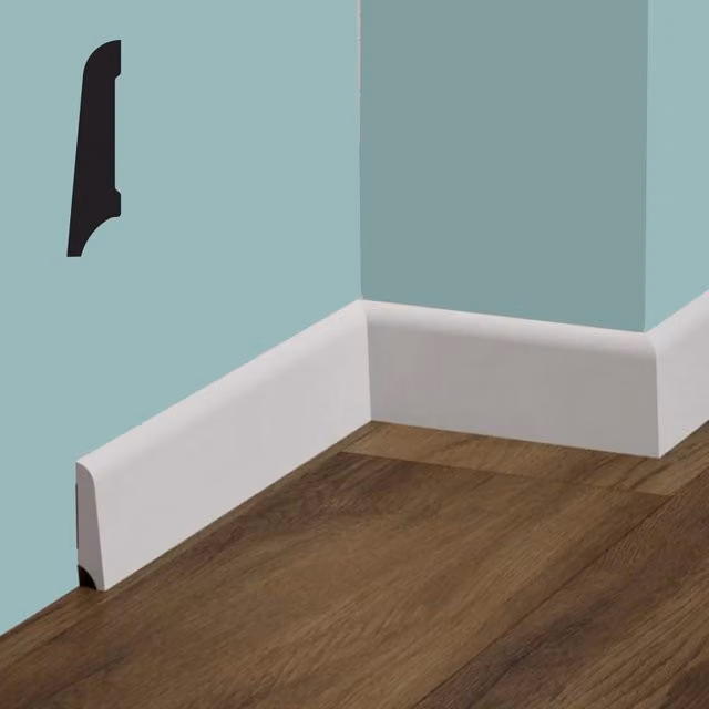 Battiscopa inclinato FeelingWood-HD in polimeri Eternal Parquet Bianco L: 6 cm, H: 1,5 cm